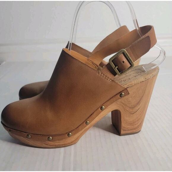 Kork Ease Darby Slingback Clogs Size 10M Neutral Bohemian Western Classic Tan - Picture 1 of 9
